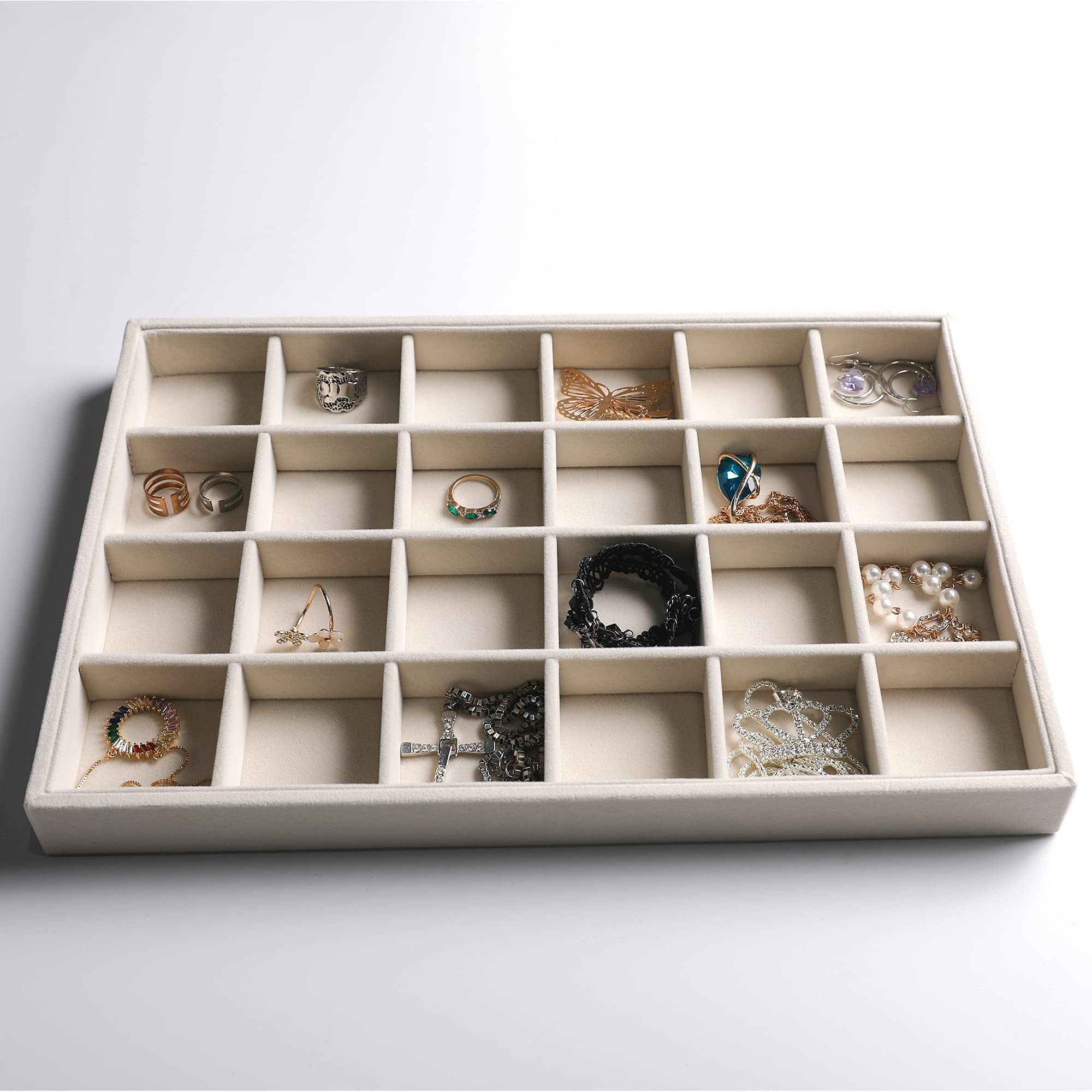4pcs Large Jewelry Tray Set for Stackable Storage